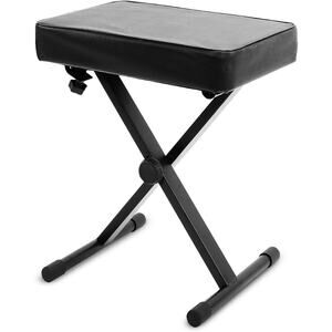Pyle Adjustable Padded Keyboard Bench – Folding X-Style Keyboard Bench W/ 3-Po